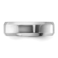 Sterling Silver Rhodium-plated 6mm Bevel Edge Size 7.5 Band
