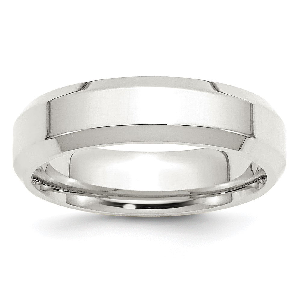 Sterling Silver 6mm Bevel Edge Size 7.5 Band