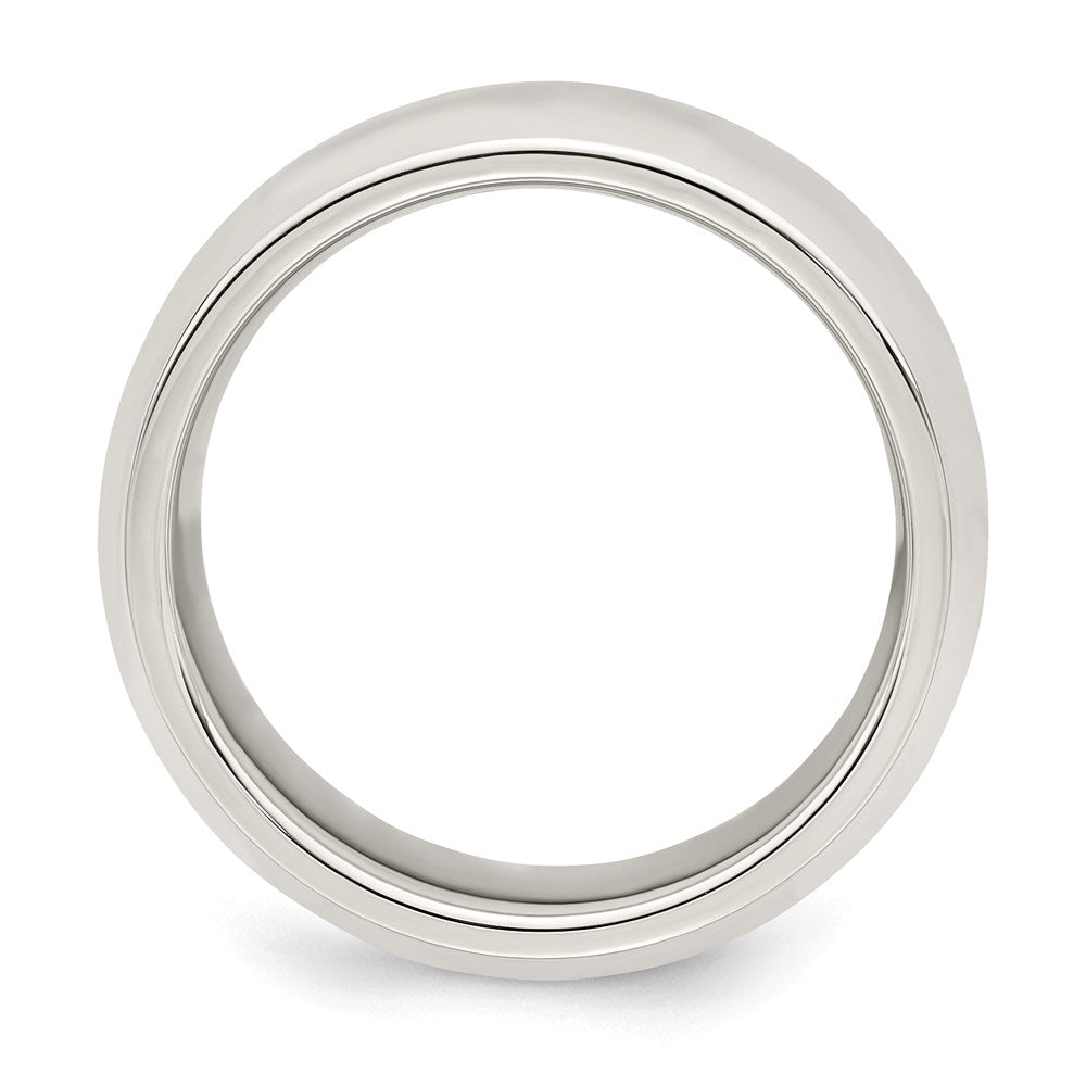 Sterling Silver 7mm Bevel Edge Size 10 Band