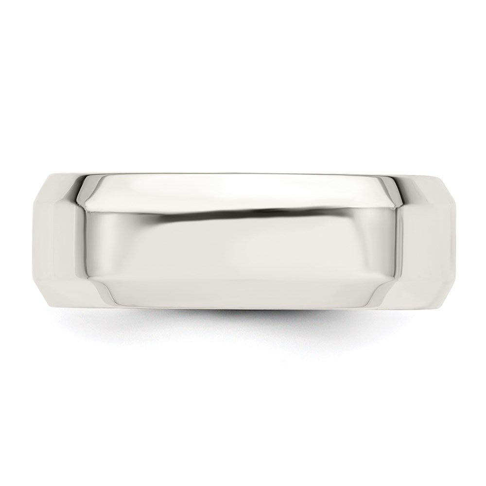 Sterling Silver 7mm Bevel Edge Size 10 Band