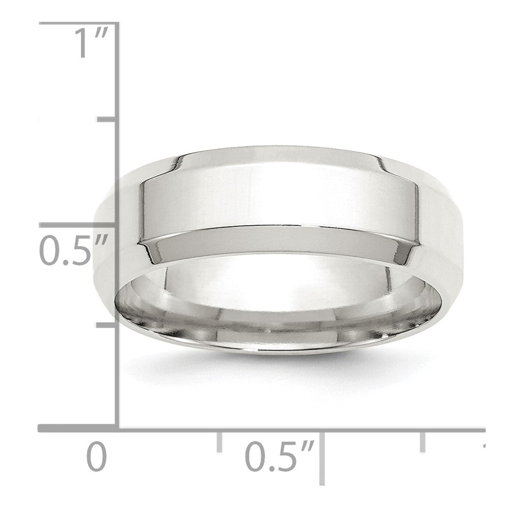 Sterling Silver 7mm Bevel Edge Size 9 Band