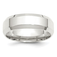 Sterling Silver 7mm Bevel Edge Size 10 Band