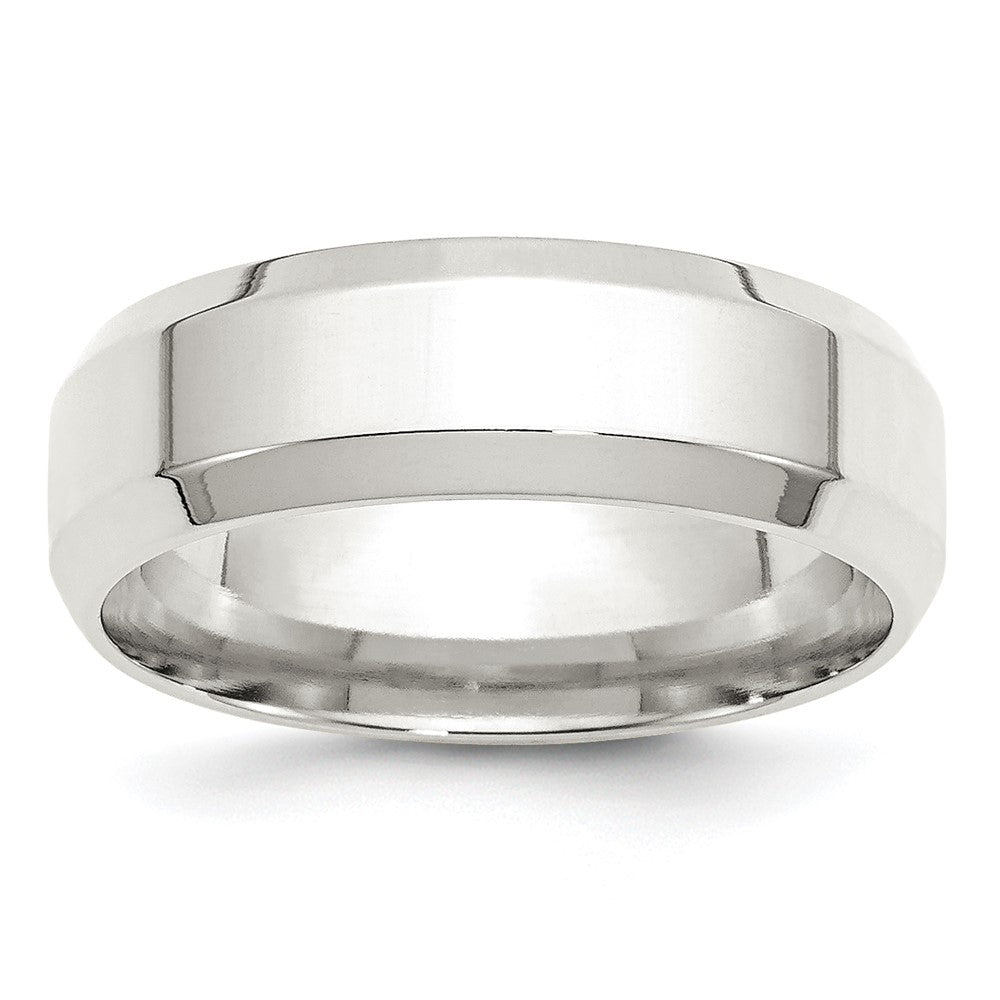 Sterling Silver 7mm Bevel Edge Size 11.5 Band