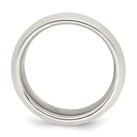 Sterling Silver 8mm Bevel Edge Size 9 Band