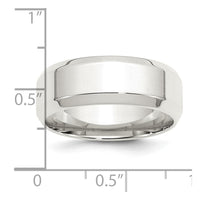Sterling Silver 8mm Bevel Edge Size 9 Band
