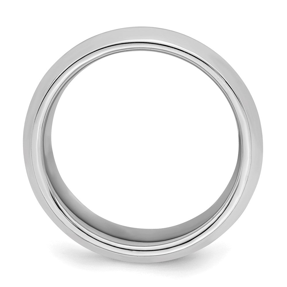 Sterling Silver Rhodium-plated 8mm Bevel Edge Size 11.5 Band