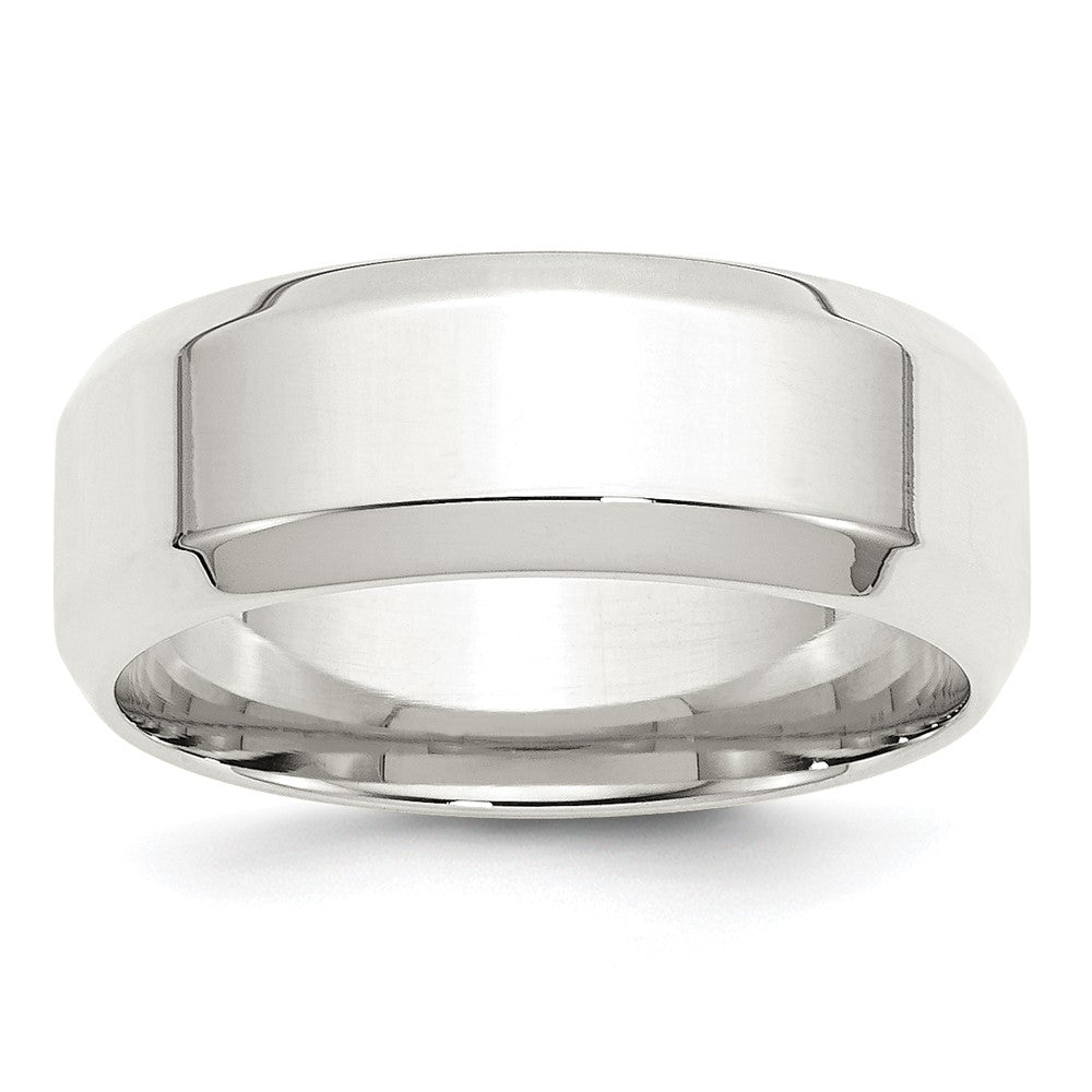 Sterling Silver 8mm Bevel Edge Size 7 Band