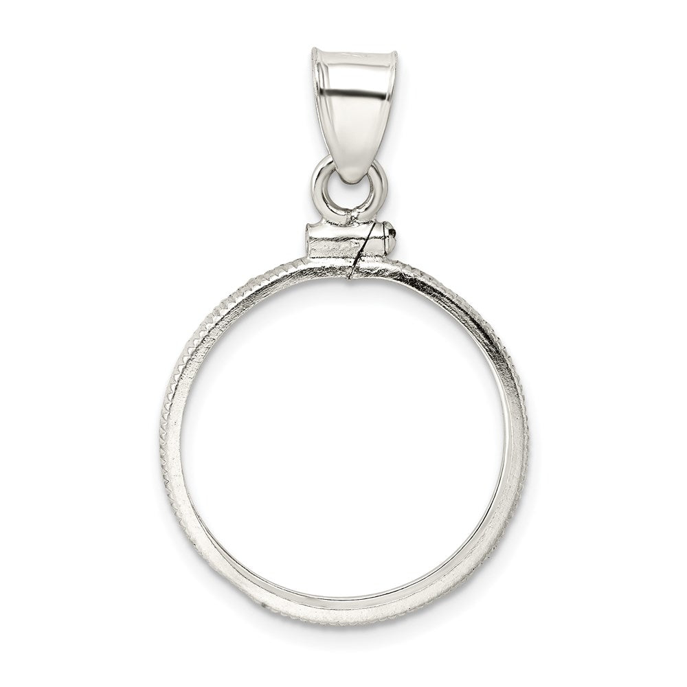 Sterling Silver 21.1 x 2.0mm $0.05 Screw Top Coin Polished Bezel Pendant