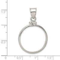 Sterling Silver 21.1 x 2.0mm $0.05 Screw Top Coin Polished Bezel Pendant