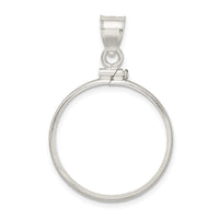 Sterling Silver 24.1 x 1.7mm $0.25 Screw Top Coin Polished Bezel Pendant