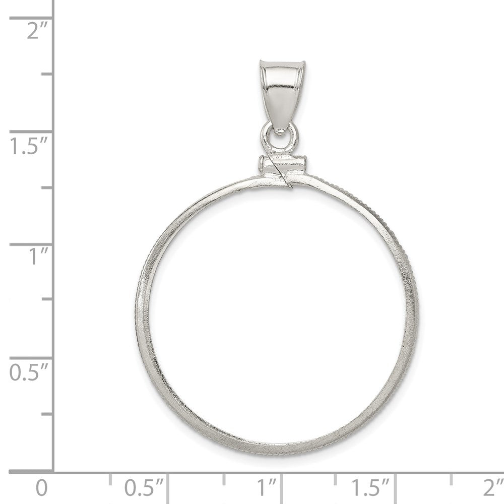Sterling Silver 30.5 x 2.1mm $0.50 Screw Top Coin Polished Bezel Pendant