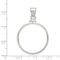 Sterling Silver 26.4 x 1.8mm Susan B. Anthony Screw Top Coin Polished Bezel