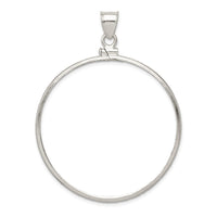 Sterling Silver 40.6 x 3.1mm Screw Top Coin Polished Bezel Pendant