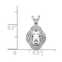 Sterling Silver Rhodium-plated Diam. & White Topaz Pendant