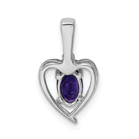 Sterling Silver Rhodium-plated Amethyst & Diam. Pendant