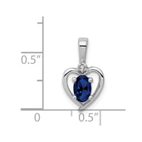 Sterling Silver Rhodium-plated Created Sapphire & Diam. Pendant