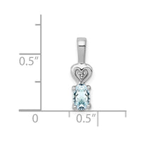 Sterling Silver Rhodium-plated Aquamarine & Diam. Pendant