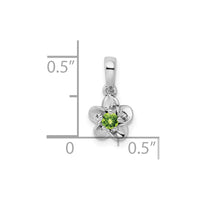 Sterling Silver Rhodium-plated Floral Peridot Pendant