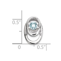 Sterling Silver Rhodium Aquamarine Birthstone Vibrant Chain Slide
