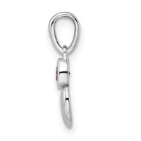 Sterling Silver Rhodium-plated Polished Rhodolite Garnet Heart Pendant