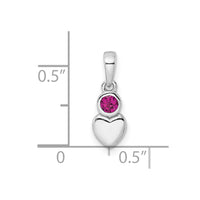 Sterling Silver Rhodium-plated Polished Rhodolite Garnet Heart Pendant