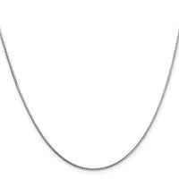 Sterling Silver Rhodium-plated 1mm 8 Sided Box Chain