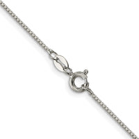 Sterling Silver Rhodium-plated 1mm 8 Sided Box Chain