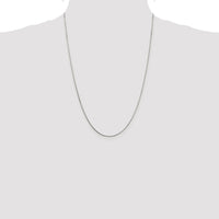 Sterling Silver Rhodium-plated 1mm 8 Sided Box Chain