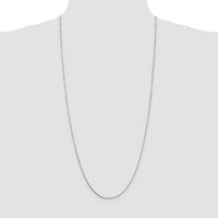 Sterling Silver Rhodium-plated 1mm 8 Sided Box Chain