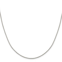 Sterling Silver Rhodium-plated 1.15mm 8 Sided Box Chain