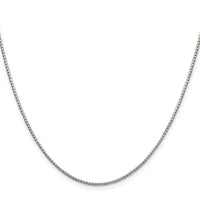 Sterling Silver 1.35mm 8 Sided w/4in ext. Box Chain