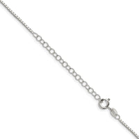 Sterling Silver 1.35mm 8 Sided w/2in ext. Box Chain