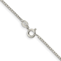 Sterling Silver Rhodium-plated 1.35mm 8 Sided Box Chain