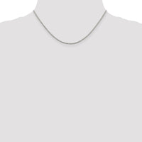 Sterling Silver Rhodium-plated 1.7mm 8 Sided Mirror Box Chain