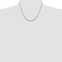 Sterling Silver Rhodium-plated 2mm 8 Sided Box Chain
