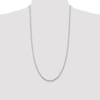 Sterling Silver Rhodium-plated 2mm 8 Sided Box Chain