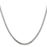 Sterling Silver Rhodium-plated 2.5mm 8 Sided Box Chain