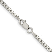 Sterling Silver Rhodium-plated 2.5mm 8 Sided Box Chain