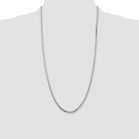 Sterling Silver Rhodium-plated 2.5mm 8 Sided Box Chain