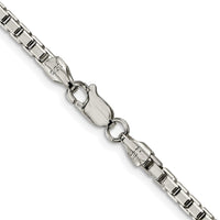Sterling Silver Rhodium-plated 2.9mm 8 Sided Box Chain