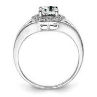 Sterling Silver Rhodium-plated Diam. & White Topaz Ring
