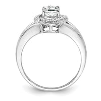 Sterling Silver Rhodium-plated Diam. & White Topaz Ring