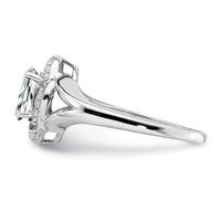 Sterling Silver Rhodium-plated Diam. & White Topaz Ring