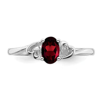 Sterling Silver Rhodium-plated Garnet Ring