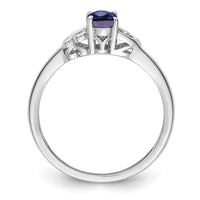 Sterling Silver Rhodium-plated Created Sapphire Ring