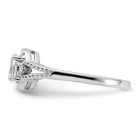 Sterling Silver Rhodium-plated White Topaz & Diam. Ring