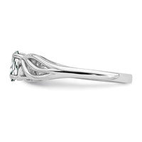 Sterling Silver Rhodium-plated White Topaz Ring