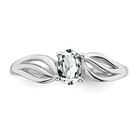 Sterling Silver Rhodium-plated White Topaz Ring