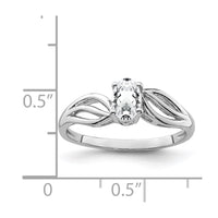 Sterling Silver Rhodium-plated White Topaz Ring