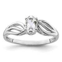 Sterling Silver Rhodium-plated White Topaz Ring